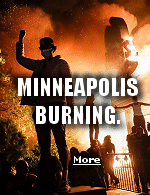 Thousands of protesters poured into the streets of Minneapolis as buildings burned, and as violent skirmishes with police continued.